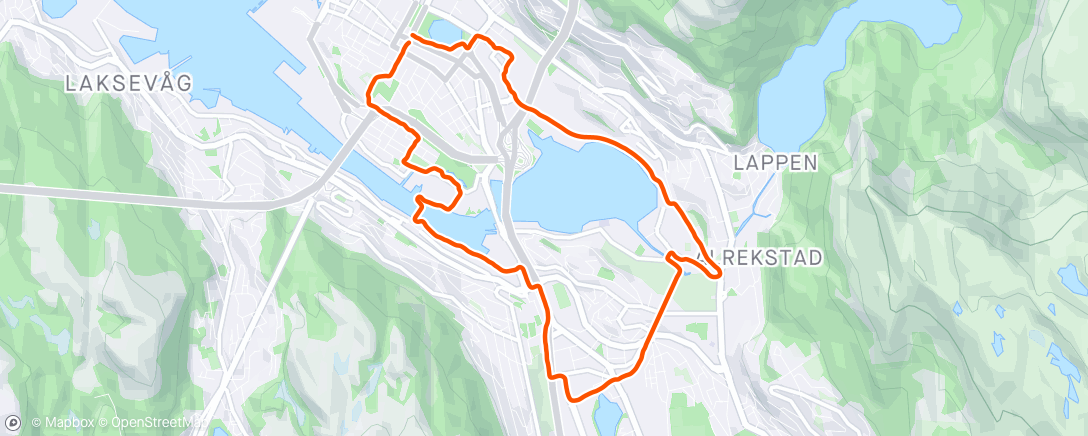 Map of the activity, Luftetur i Bergen