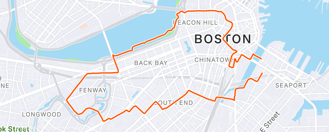 Map of the activity, Afternoon Run