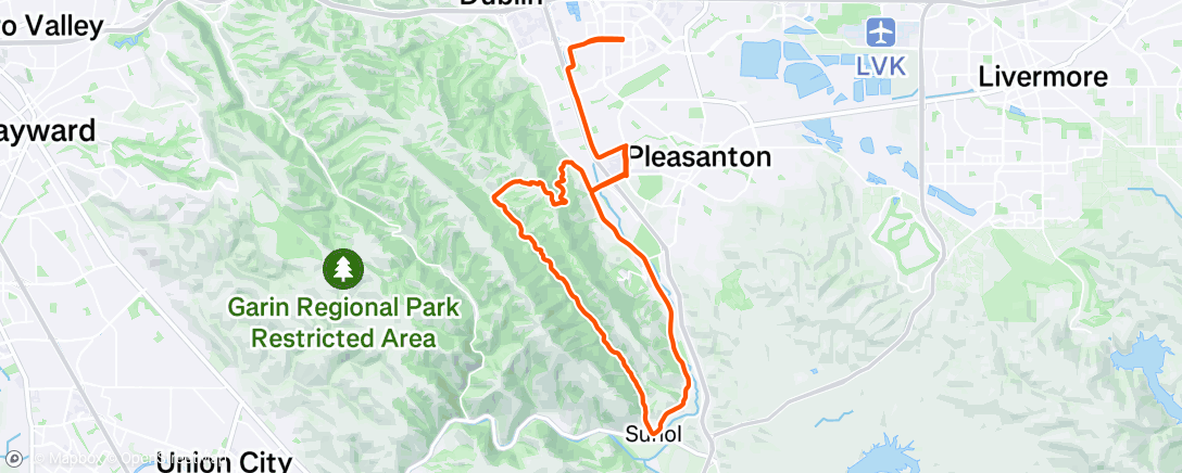 Map of the activity, Afternoon Ride