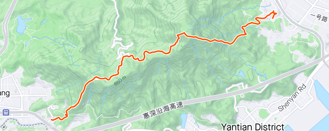 Map of the activity, 梧桐山:深外高中-大小梧桐-梧桐山南