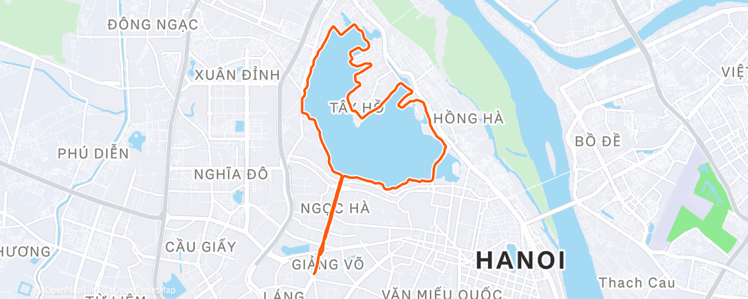 Map of the activity, Afternoon Run