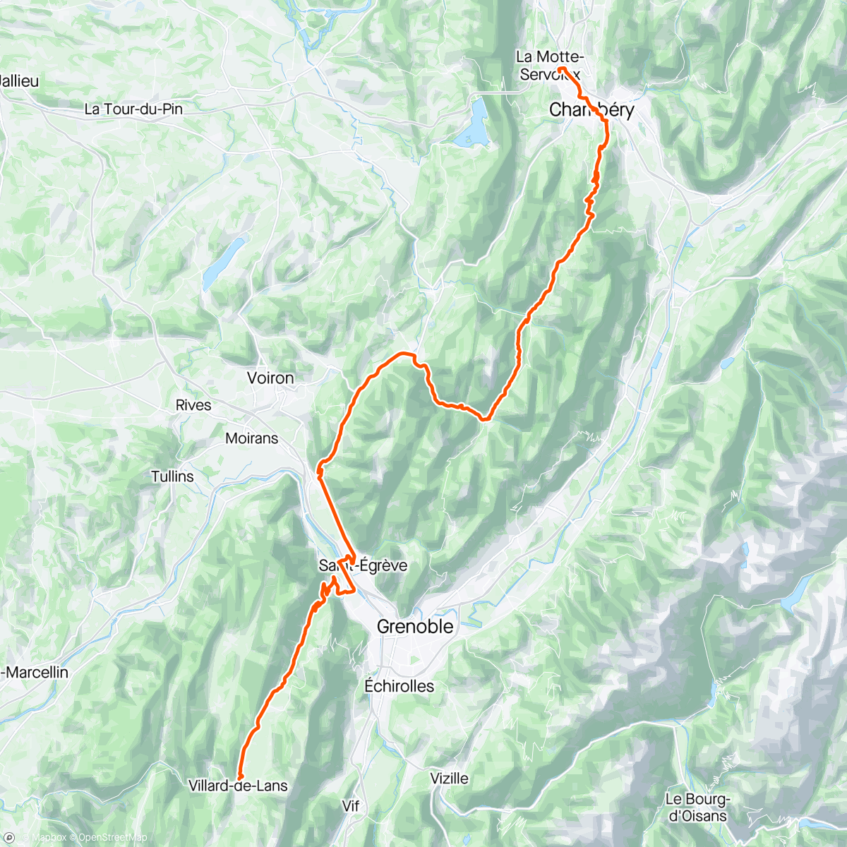 Map of the activity, J2 Chambéry-Villard de Lans