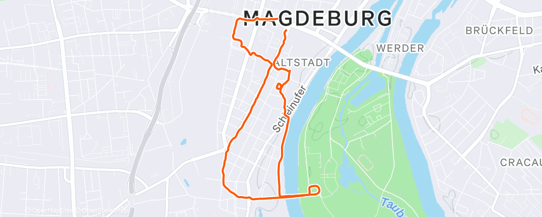 Map of the activity, Lauf am Abend