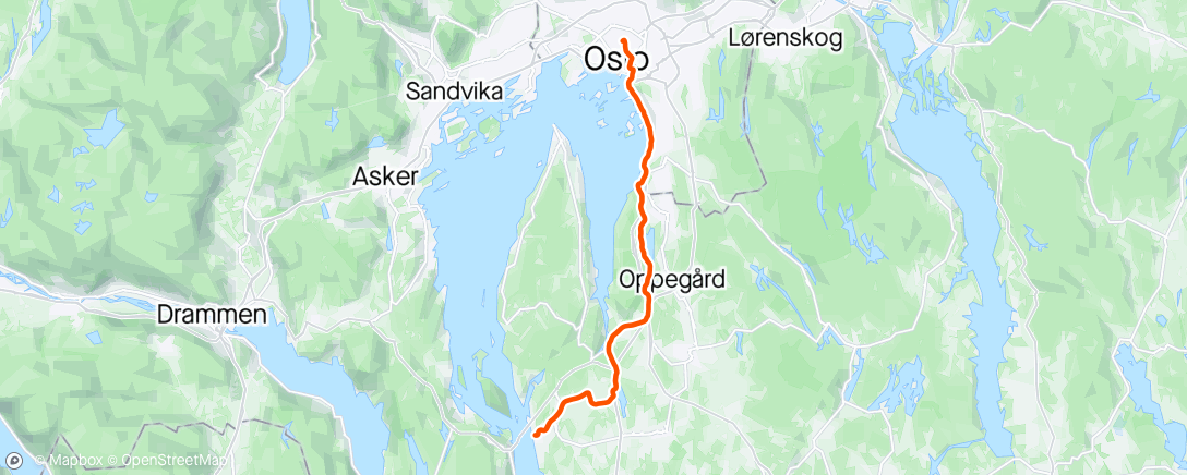 Map of the activity, Til Drøbak med Mari 🧡🩵🩷