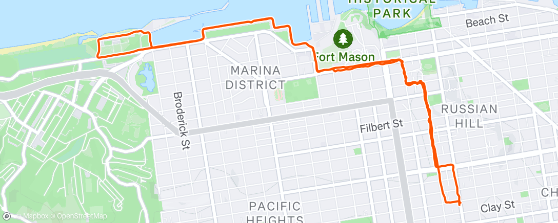 Map of the activity, Morning Run