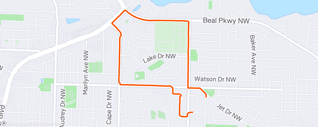 Map of the activity, Morning Run