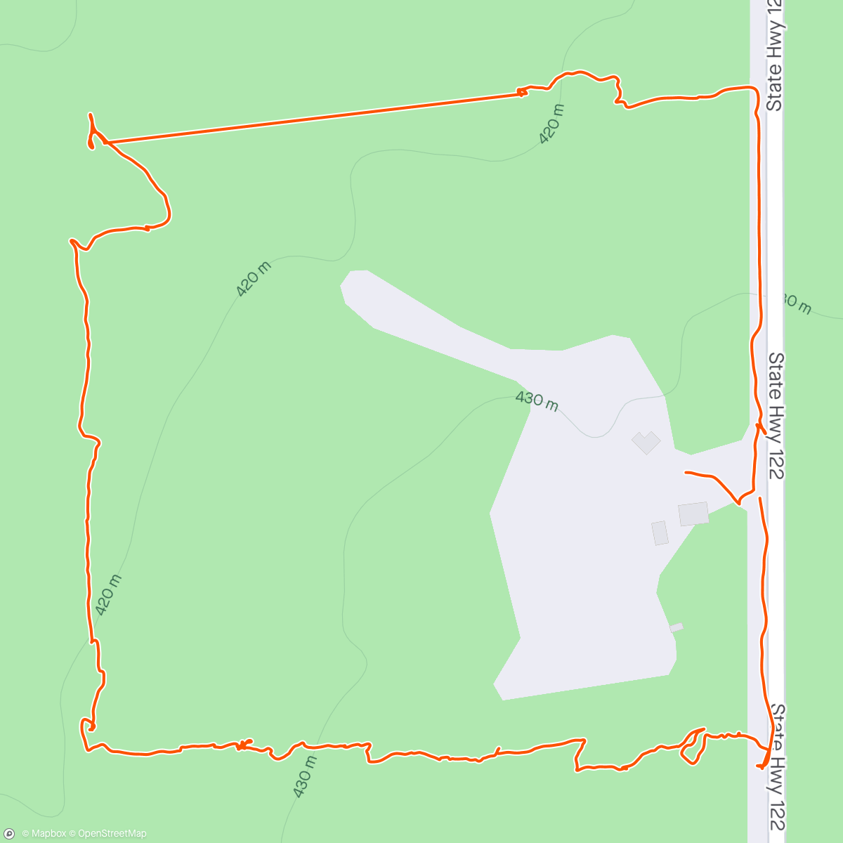 Map of the activity, Walking the parents property line