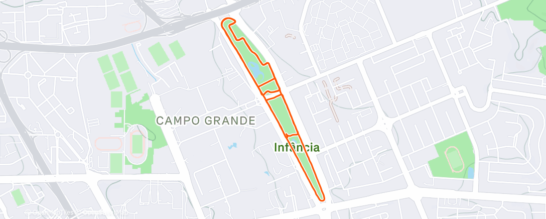 Map of the activity, Evening Run