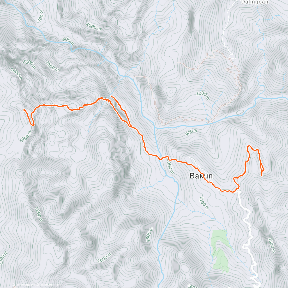 Map of the activity, Mt Kabunian plus Pattan & Tekip Falls