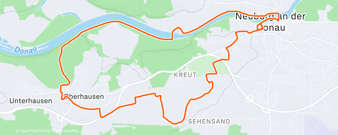 Map of the activity, Radfahrt am Mittag
