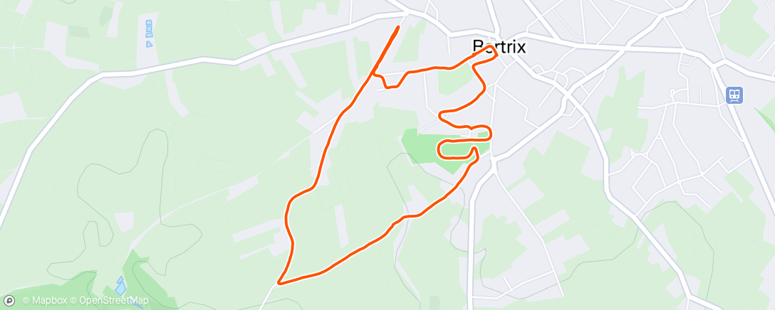 Map of the activity, Course à pied le soir