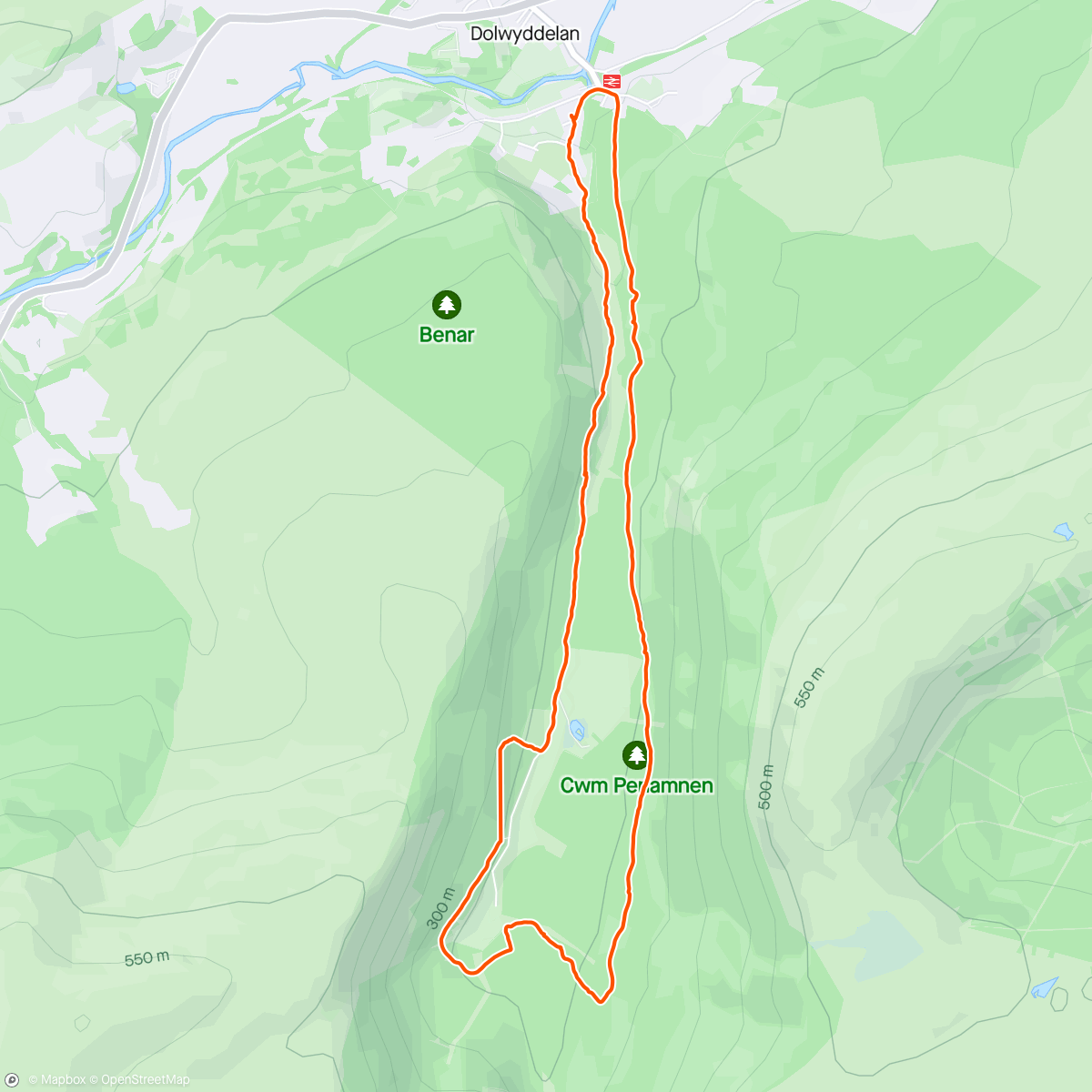 Mapa de la actividad (Dolwyddelan Loop)