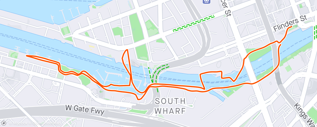 Map of the activity, Morning Run. GPS all over the shop.