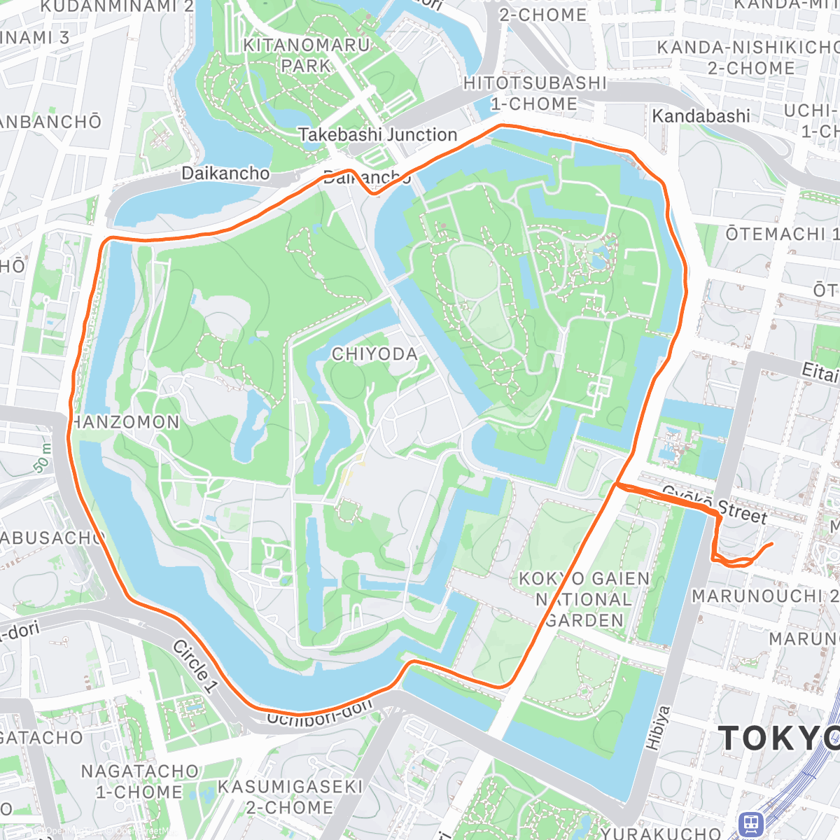 Map of the activity, Datadog Tokyo Running Club