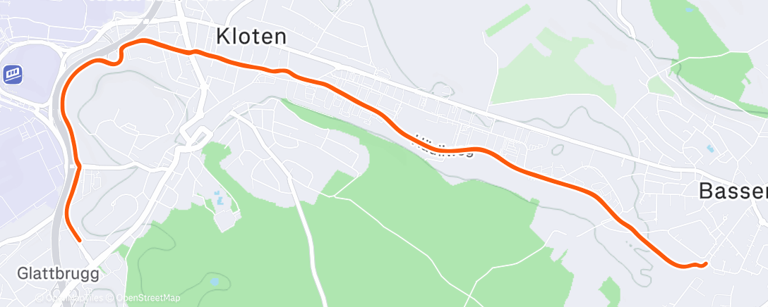 Map of the activity, Afternoon Run