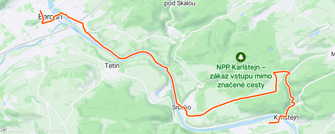 Map of the activity, Do Karlštejna choďmo🥾