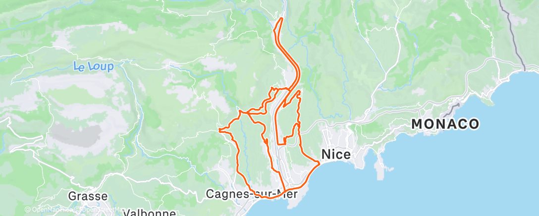 Map of the activity, Sortie vélo le midi