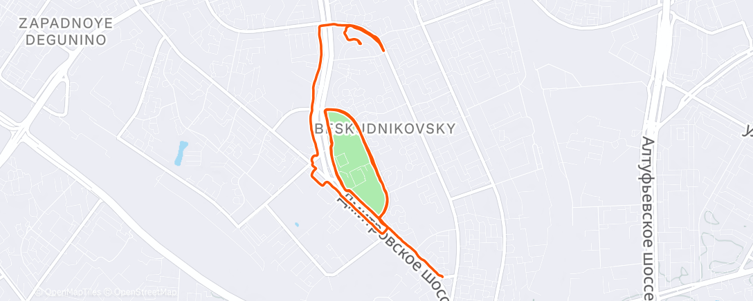 Map of the activity, Дневной забег