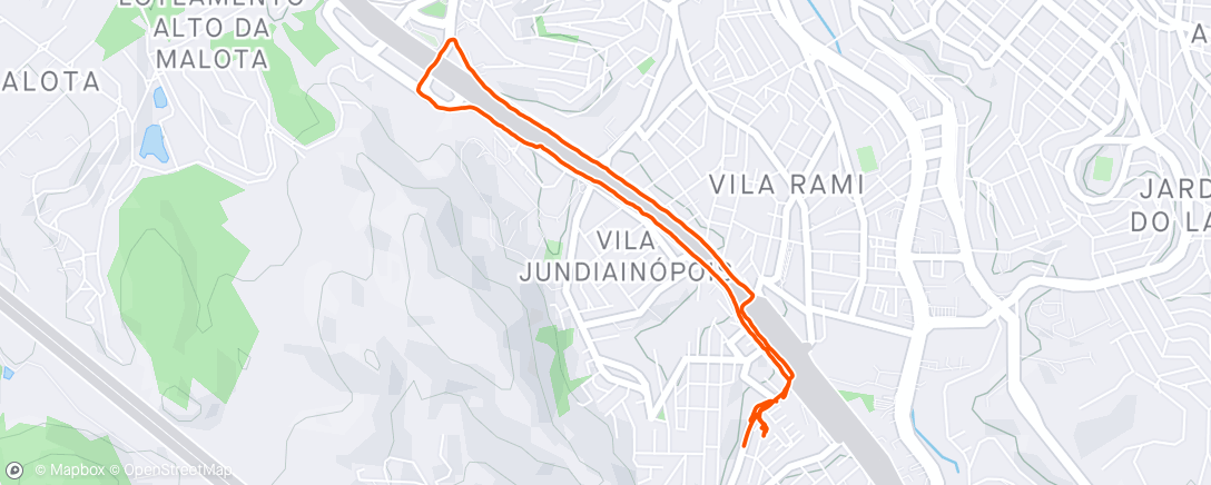 Map of the activity, Caminhada Jundiaí