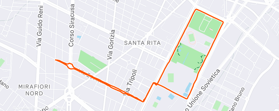 Map of the activity, Morning Run