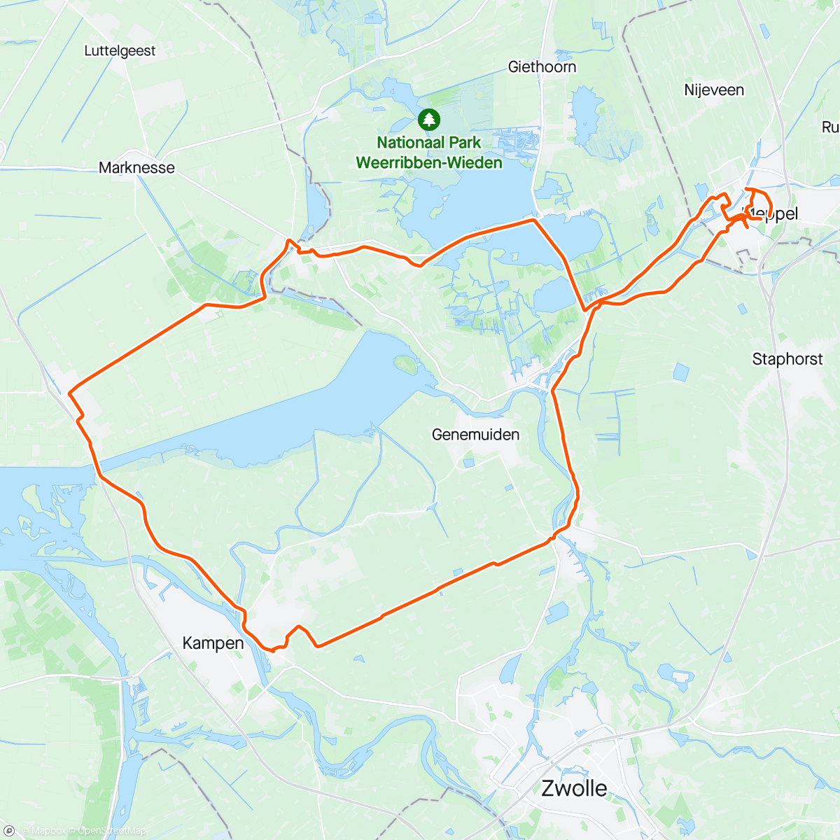 Map of the activity, Lekker fietsweer dus hup...
