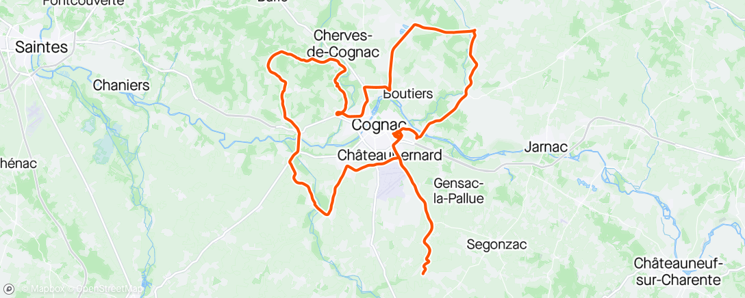 Map of the activity, Cyclotourisme du Grand Cognac, avec le CAC