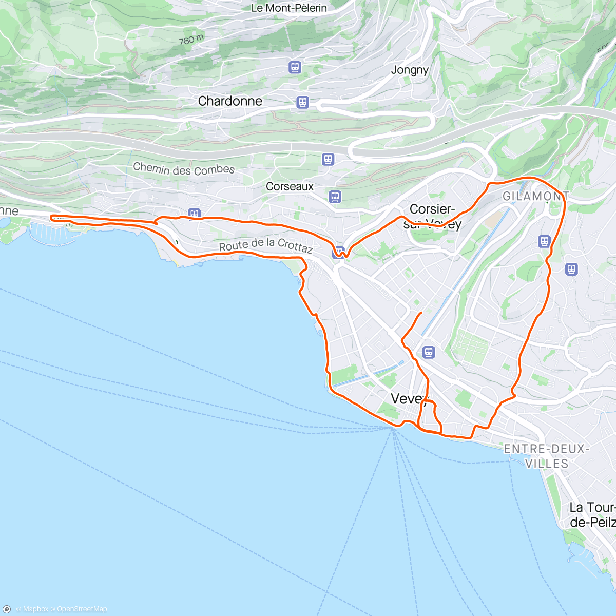 Map of the activity, 6 AM Club Vevey