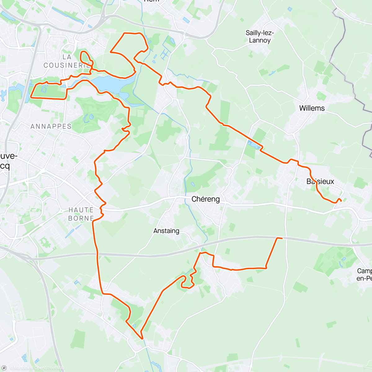 Map of the activity, MTB - not yet really dry