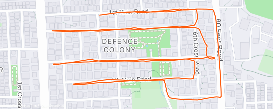 Map of the activity, Evening Run