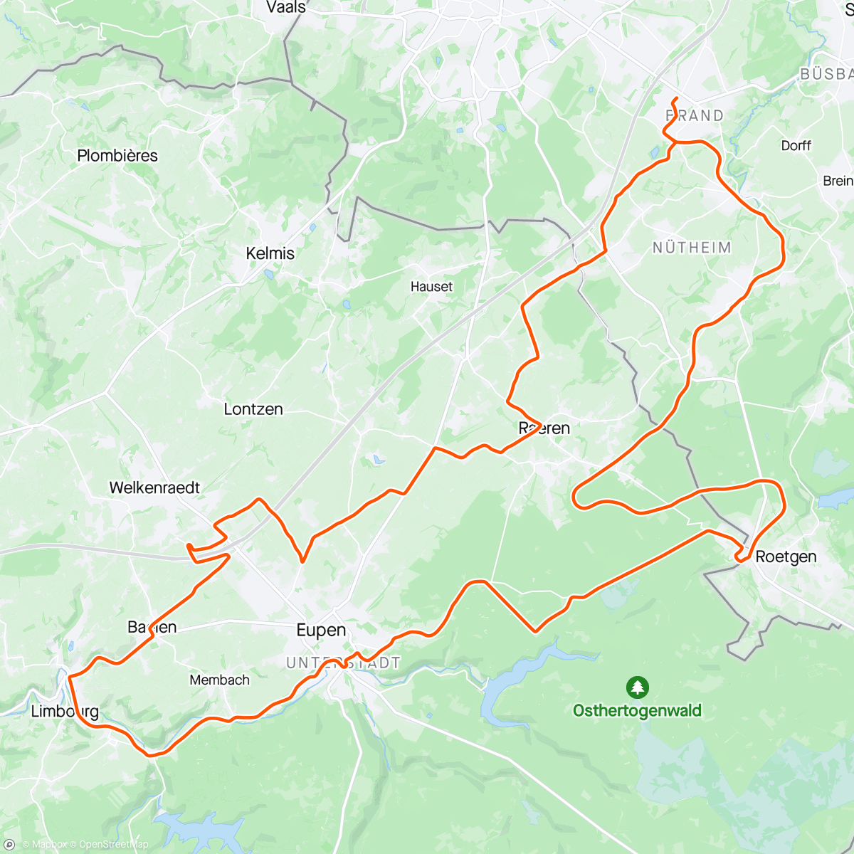 Map of the activity, Roetgen und Dolhain