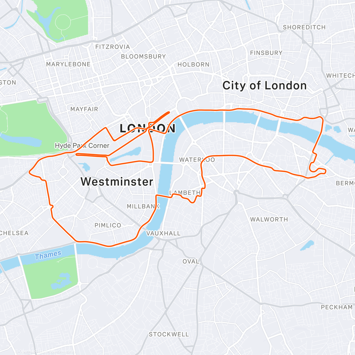 Map of the activity, Zwift - Greatest London Flat in London