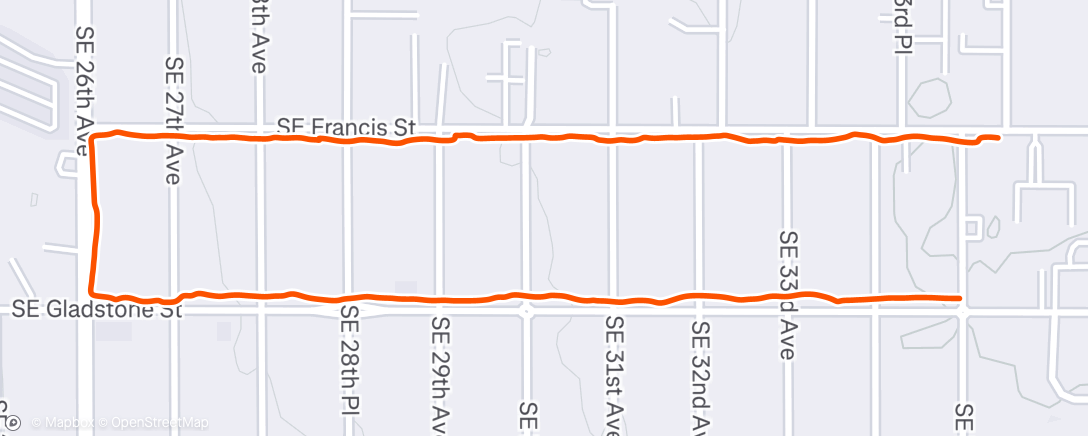 Map of the activity, Afternoon Run