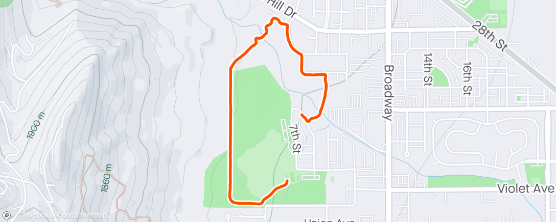 Map of the activity, Evening Walk with Nancy and Nellie