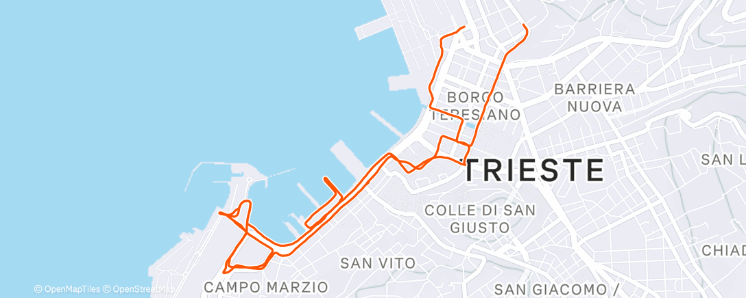 Map of the activity, Corsa mattutina