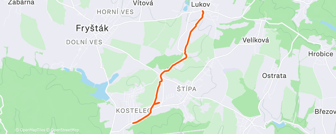 Map of the activity, Evening Run