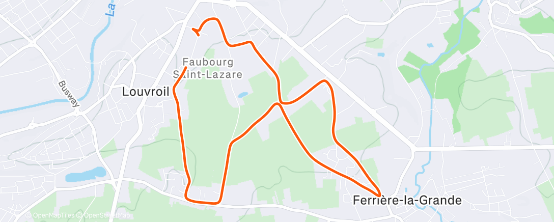 Map of the activity, Course à pied dans l'après-midi