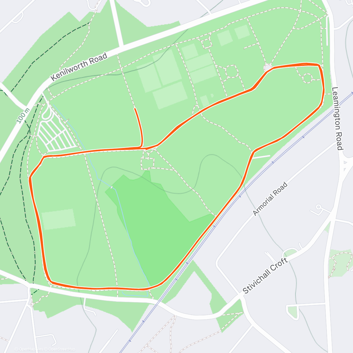 Map of the activity, Cov Park Run
