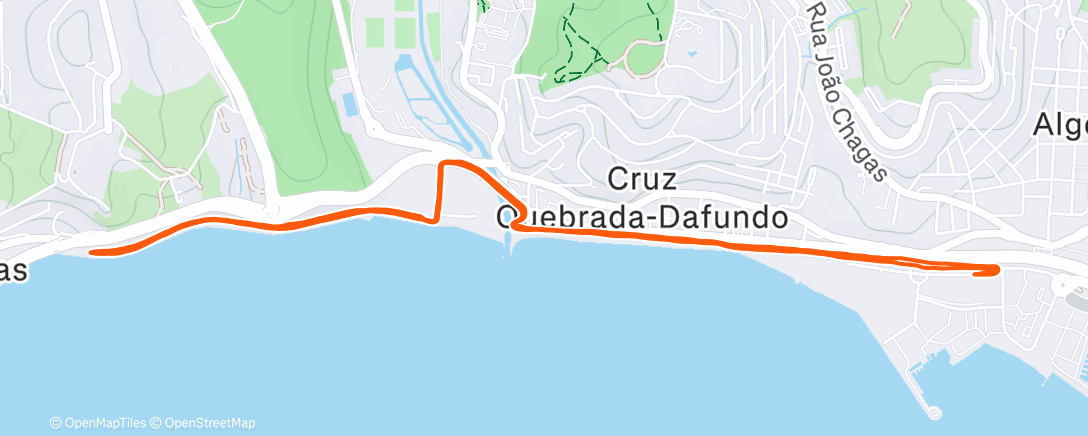 Map of the activity, Passeio marítimo 7 km com aceleração de 500 m
