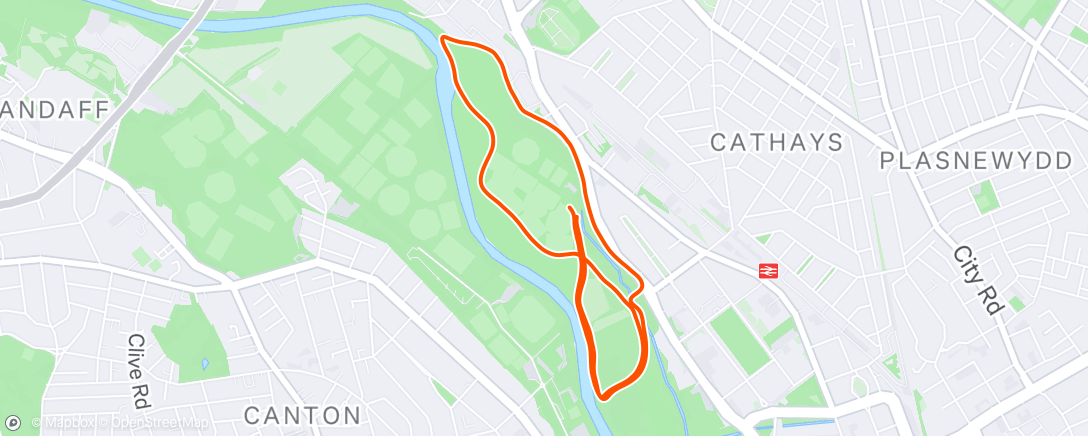 Map of the activity, Evening Run