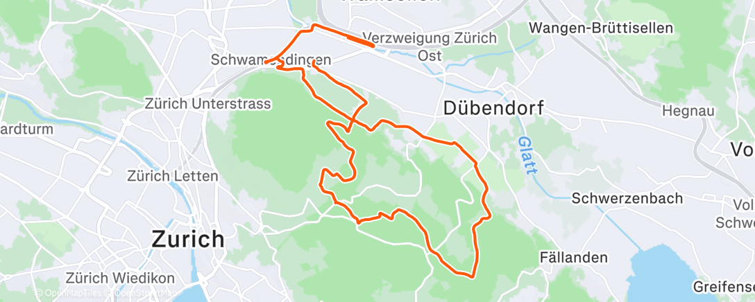 Map of the activity, Lauf am Morgen