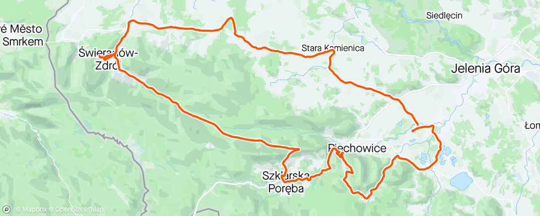 Map of the activity, Emeryci i renciści ride