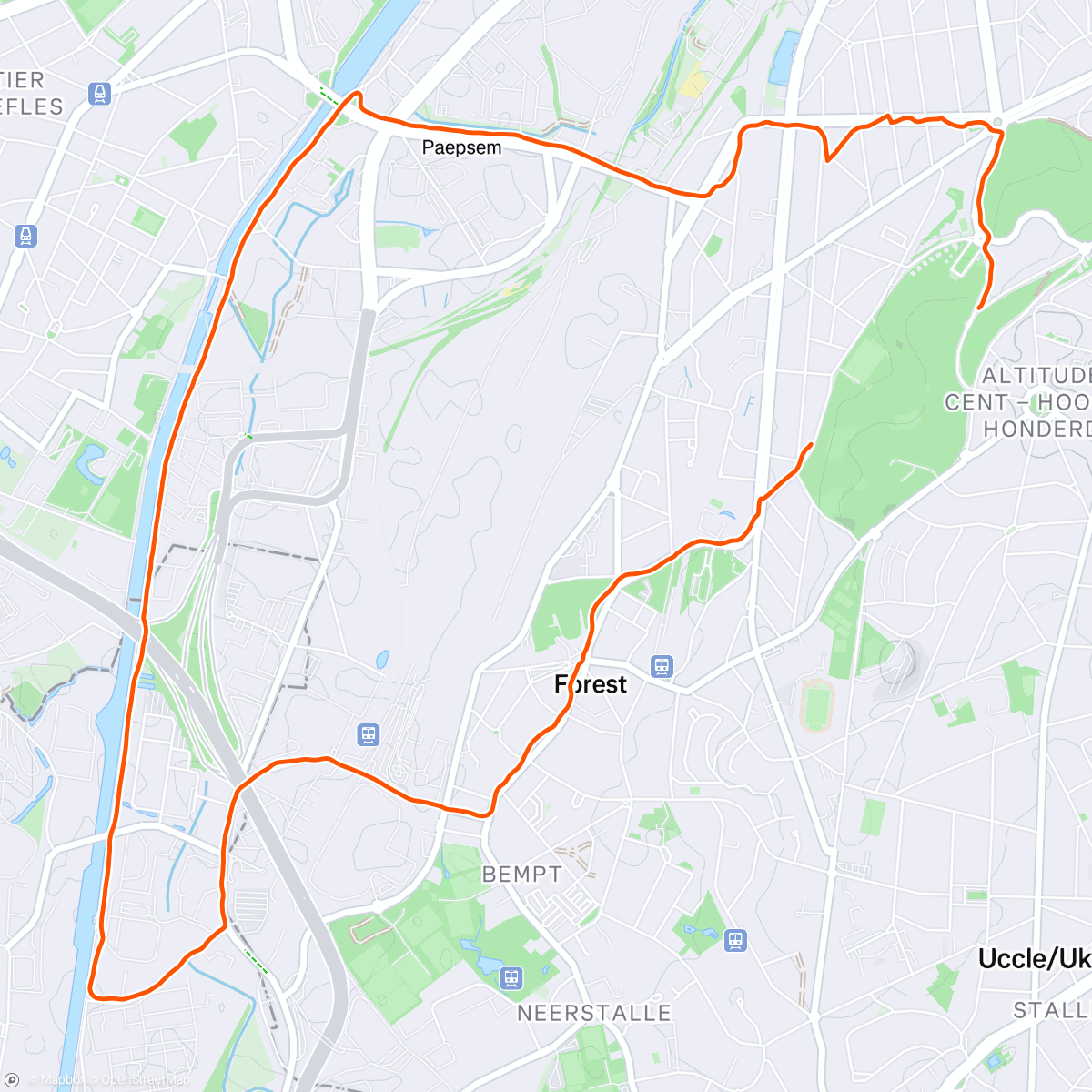Map of the activity, Running