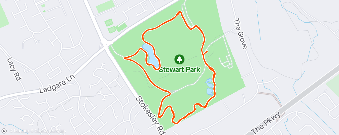 Map of the activity, Park Run @ Stewart's Park