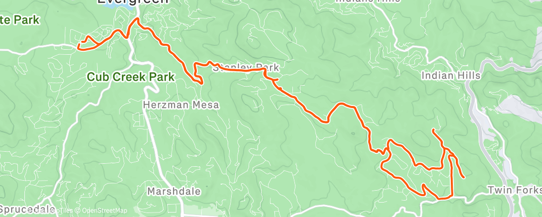 Map of the activity, Lunch Ride