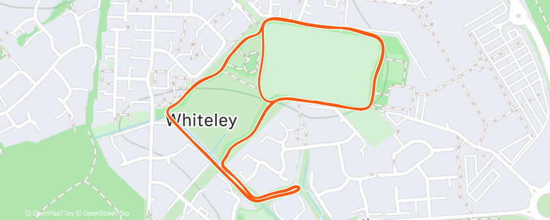 Map of the activity, Unofficial Whiteley Parkrun