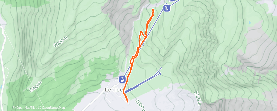 Карта физической активности (Ski de randonnée dans l'après-midi)