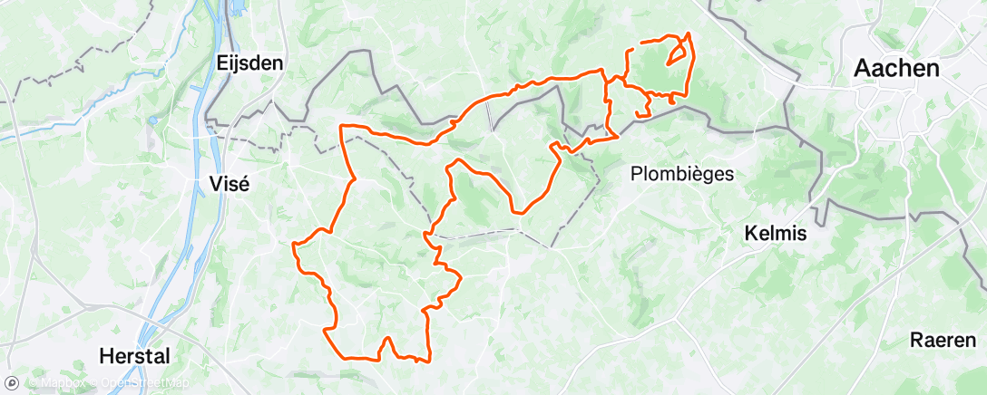 Map of the activity, Cycling