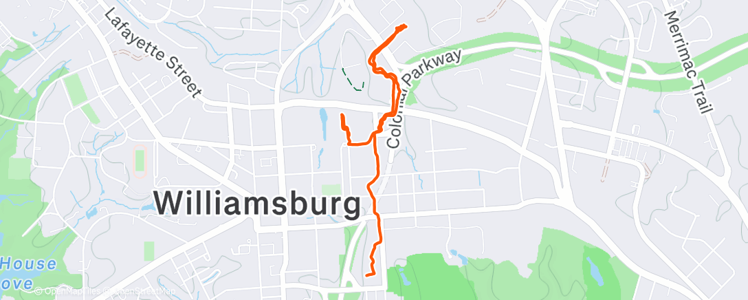 Map of the activity, Morning Hike