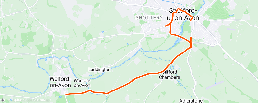 Map of the activity, Chatty pootle on the bike with Bex
