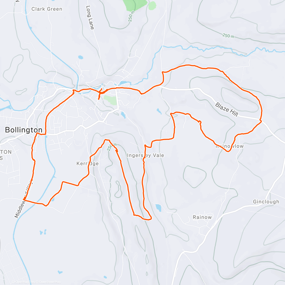 Map of the activity, White Nancy + environs